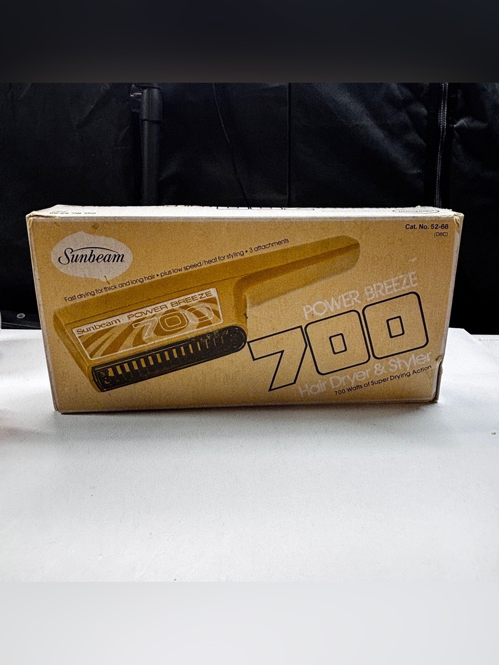 1970s Sunbeam Power Breeze 700 hair dryer and styler kit